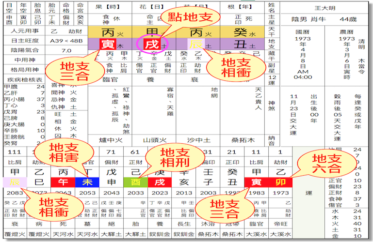 輔助功能地支合剋